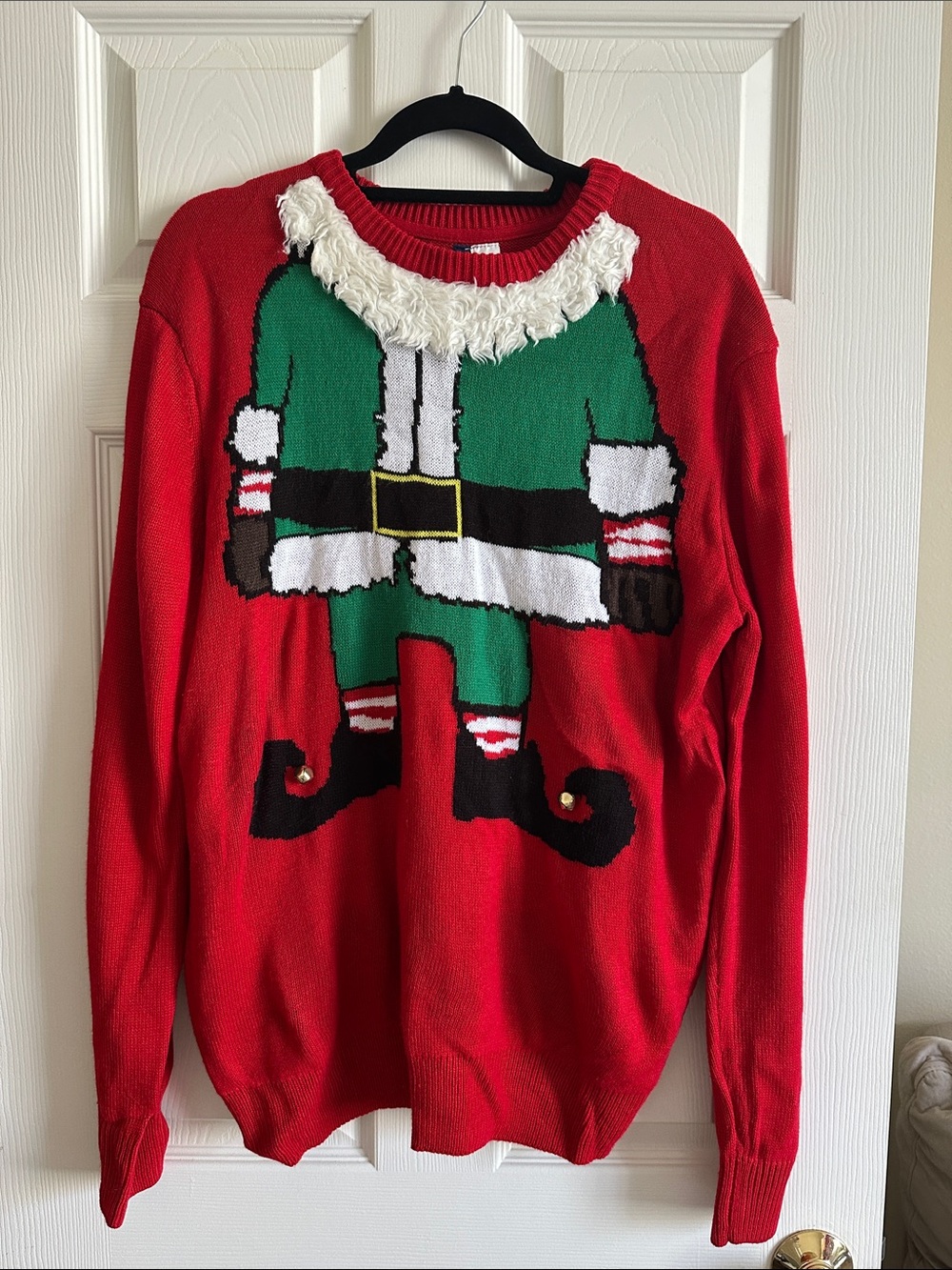 H&M Red and Green Festive Elf Crewneck Sweater